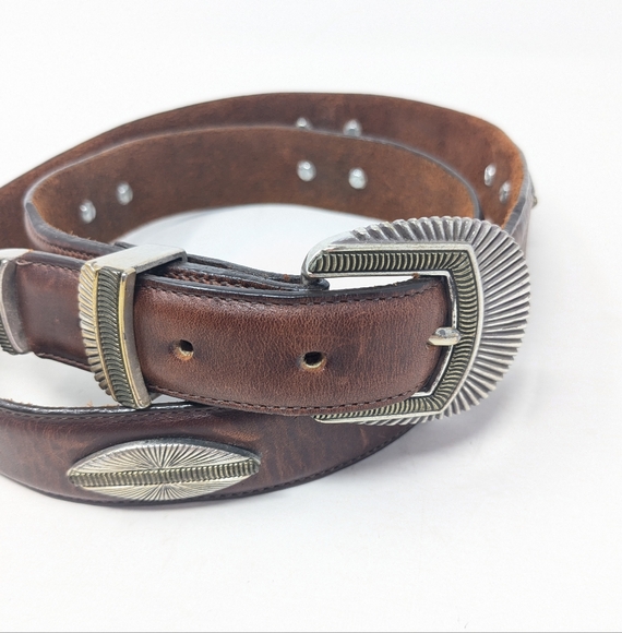 Vintage Billy Belts California Size 40 Genuine Leather Western Concho Belt 1993 - Picture 1 of 8